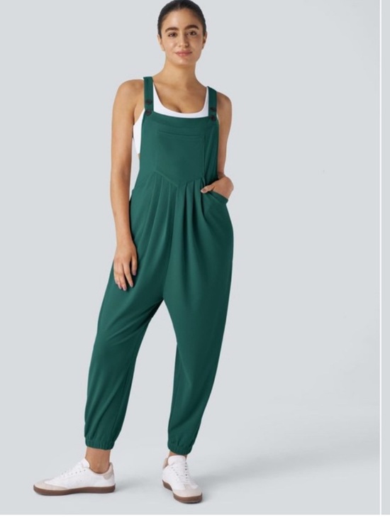HALARA Pants - Halara Pockets Waffle Casual Jogger Overalls Green size Large